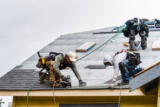 Professional Gutter Installation technician working in Walhonding, OH